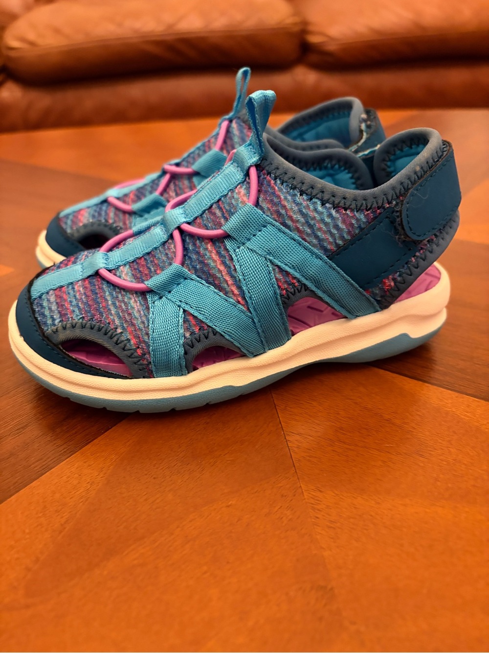 Lands End Kids purple and  Blue and water friendly Active Sandals